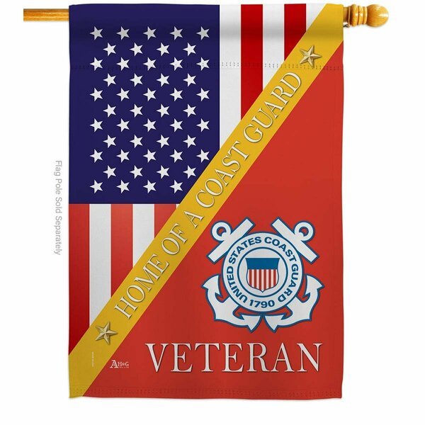 Guarderia 28 x 40 in. Home of Coast Guard House Flag with Armed Forces Double-Sided Vertical Flags  Banner GU3910369